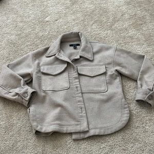Cropped tan shacket